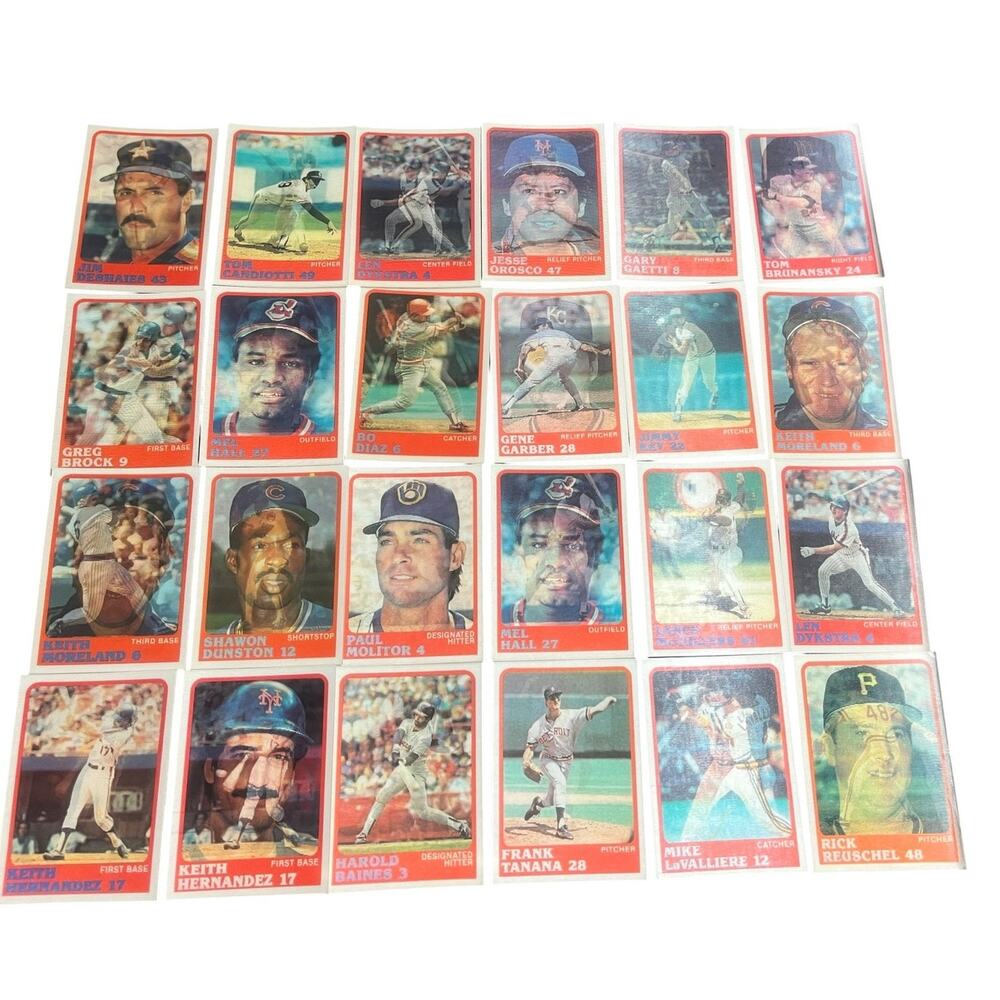Vintage 1987 Sportflics Lot of 54 3D Baseball Trading Cards plus Misc Topps Card